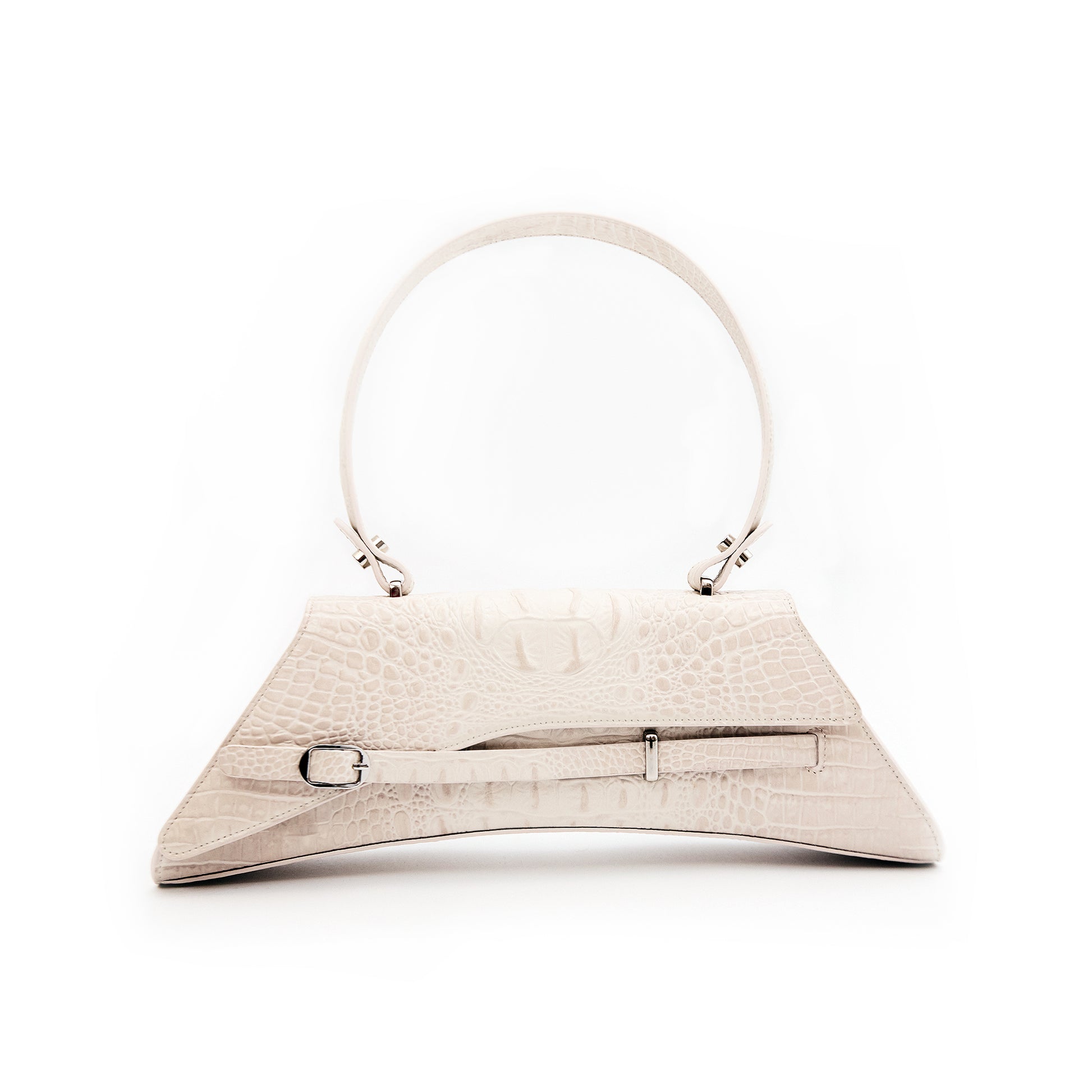 SLEEK BAGUETTE WHITE CROCO
